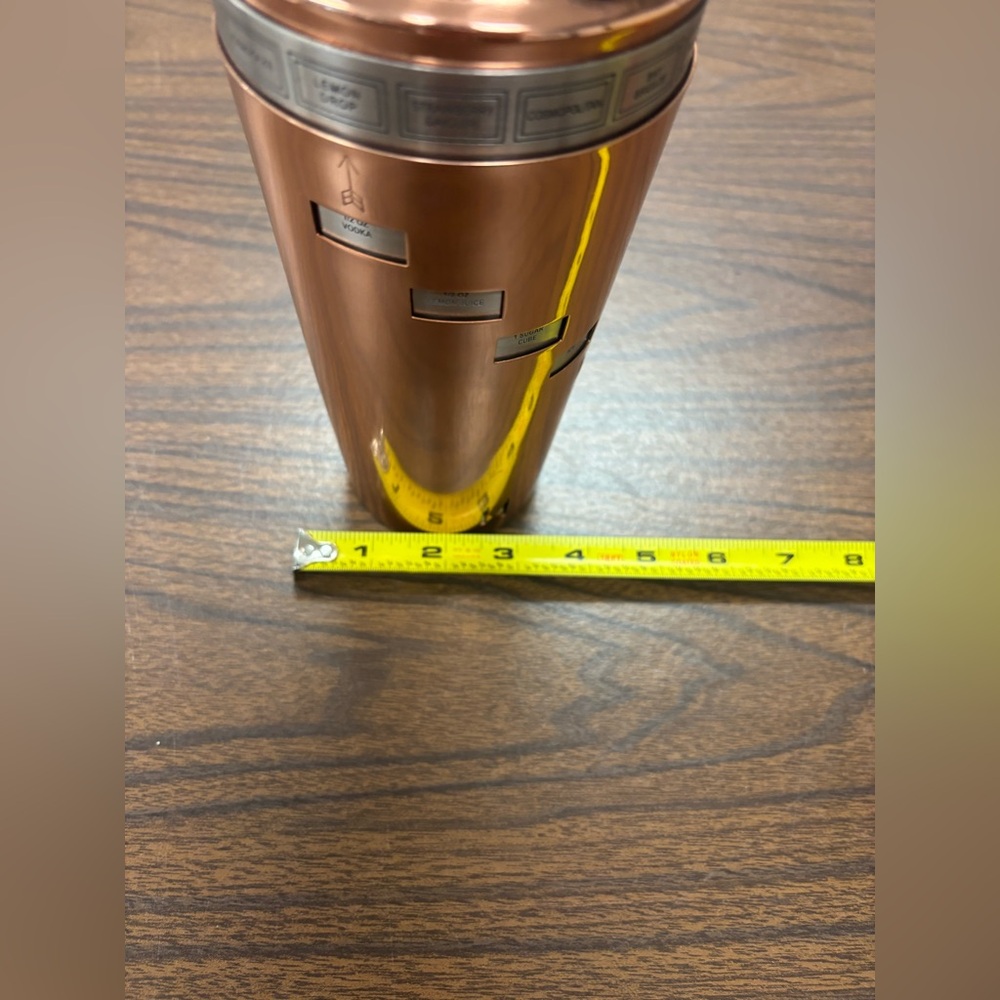 5 piece Copper Cocktail Shaker w Recipes and spoon - Picture 7 of 8